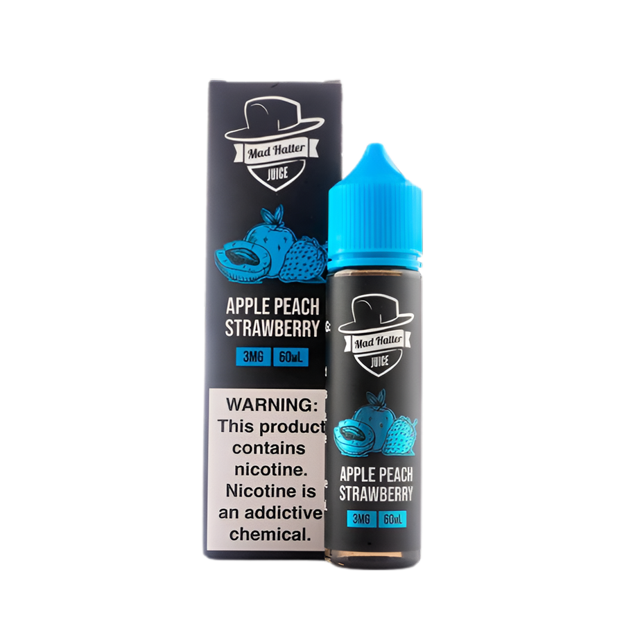 Mad Hatter Freebase Vape Juice 3 Mg 60 Ml Apple Peach Strawberry