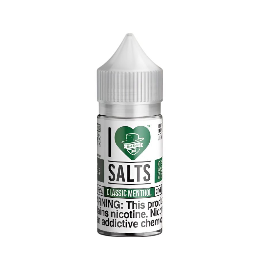 Mad Hatter I Love Salt Nicotine Vape Juice 25 Mg Classic Menthol 