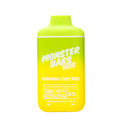 Monster Bars MAX 6000 Disposable Vape Banana Custard  