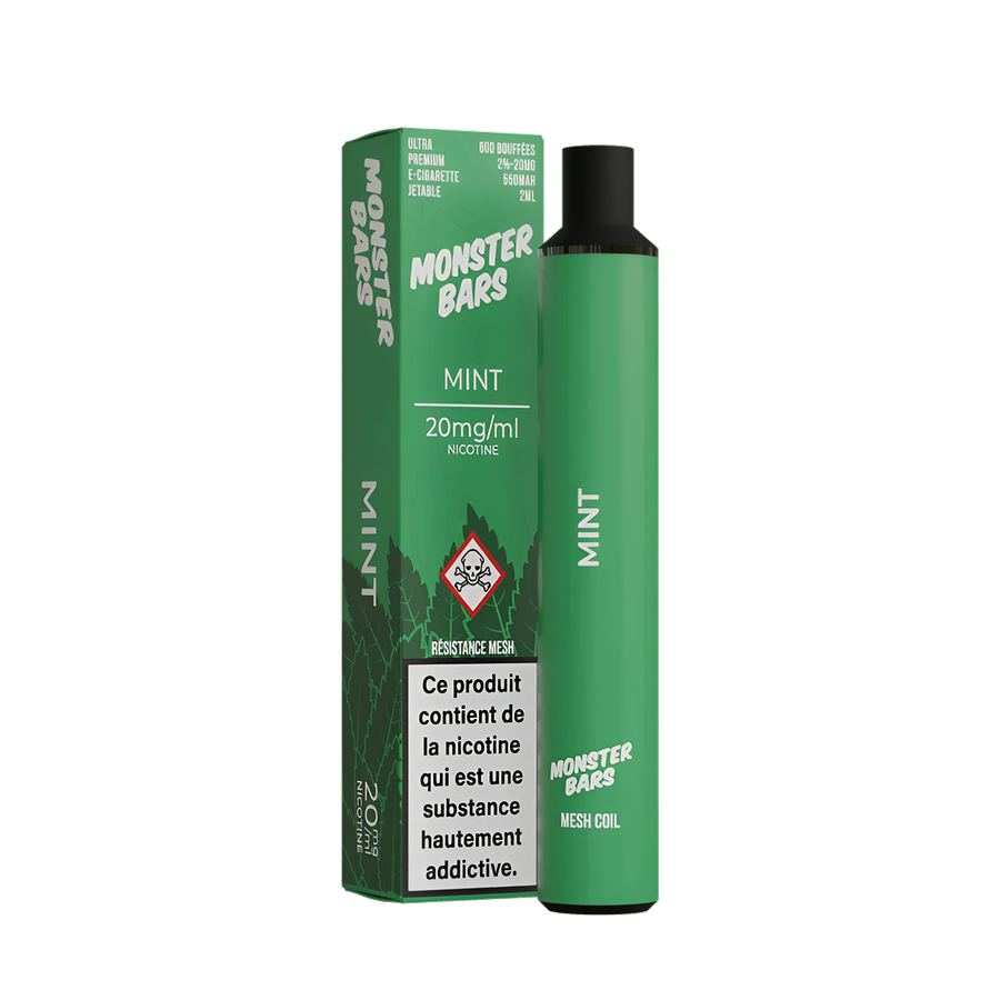 Monster Bars Disposable Vape Mint Tobacco  