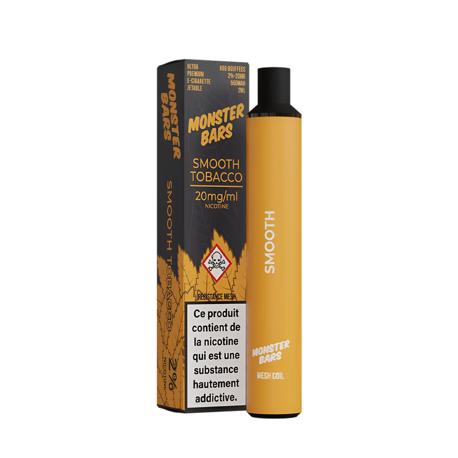 Monster Bars Disposable Vape Smooth Tobacco  