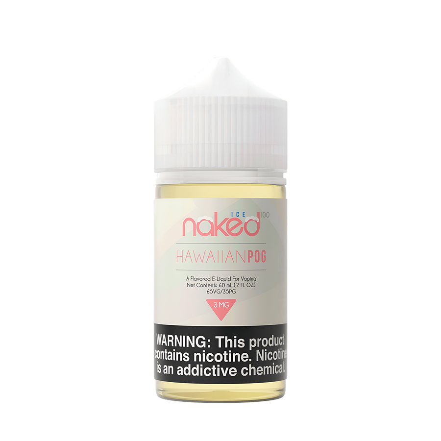 Naked 100 Ice Freebase Vape Juice 0 Mg Hawaiian Pog (PassionFruit Orange Guava) Ice 