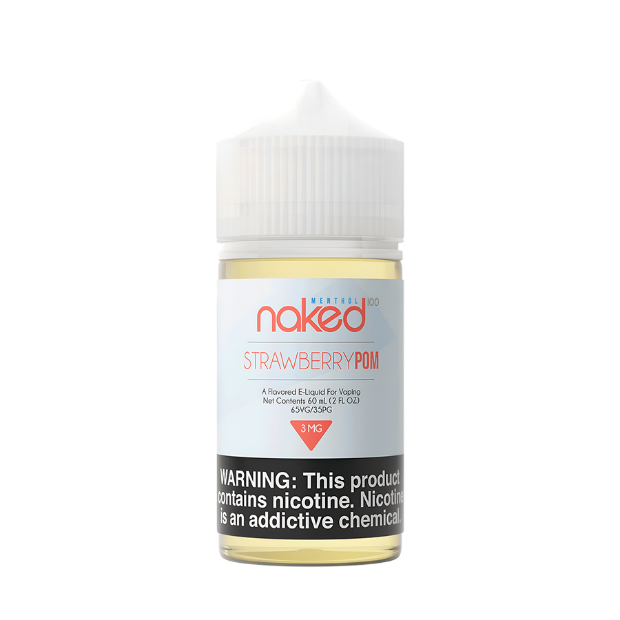 Naked 100 Menthol Freebase Vape Juice 0 Mg Menthol Strawberry Pom (Strawberry Pomegranate Kiwi Menthol) 