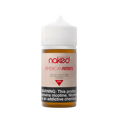 Naked 100 Tobacco Freebase Vape Juice 0 Mg American Patriots (Classic-Cut Tobacco) 