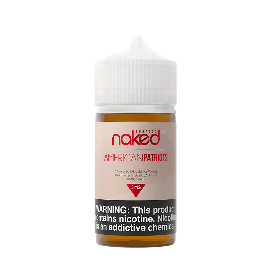 Naked 100 Tobacco Freebase Vape Juice 0 Mg American Patriots (Classic-Cut Tobacco) 