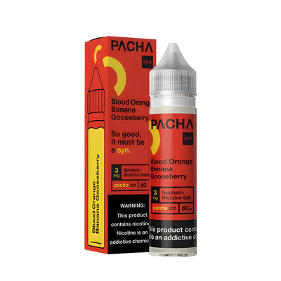 Pacha Syn Freebase Vape Juice 0 Mg Blood Orange Banana Gooseberry 