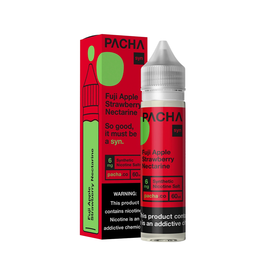 Pacha Syn Freebase Vape Juice 0 Mg Fuji Apple Strawberry Nectarine 