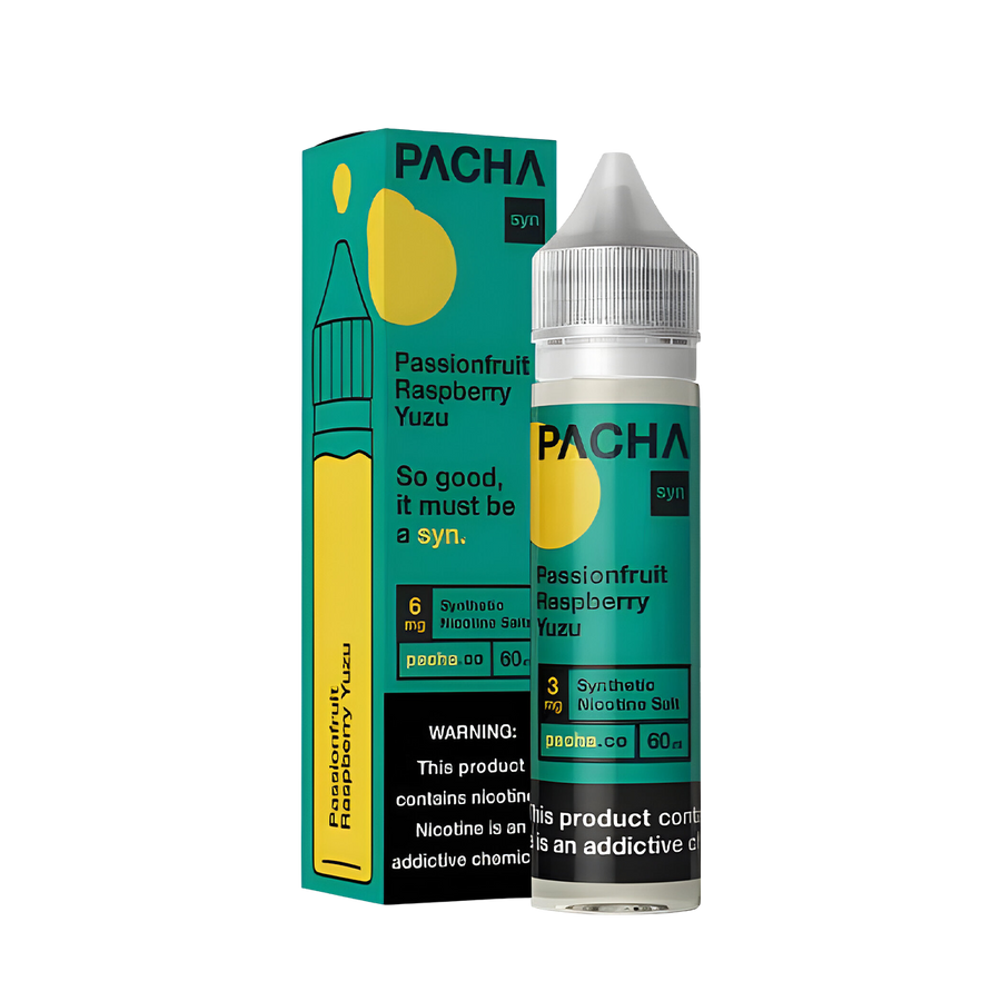 Pacha Syn Freebase Vape Juice 0 Mg Passionfruit Raspberry Yuzu 