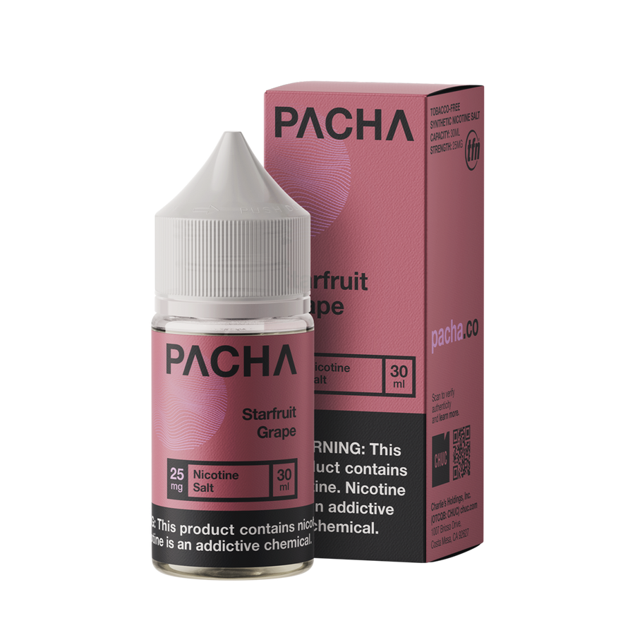 Pacha TFN Salt Nicotione Vape Juice 25 Mg Starfruit Grape 