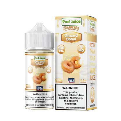 Pod Juice Desserts Freebase Vape Juice 0 Mg 100 Ml Glazed Donut