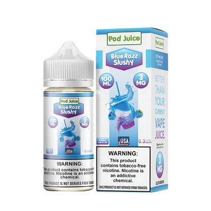 Pod Juice Freebase Vape Juice 0 Mg 100 Ml Blue Razz Slushy