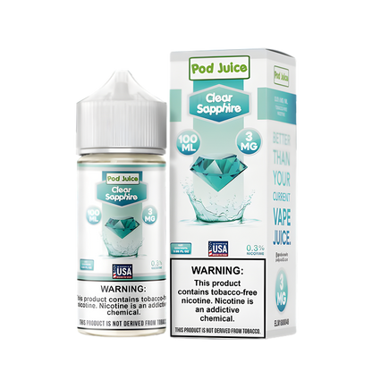 Pod Juice Freebase Vape Juice 0 Mg 100 Ml Clear Sapphire