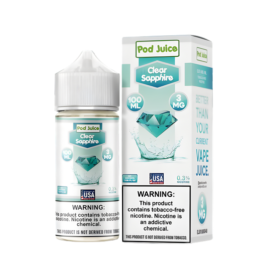 Pod Juice Freebase Vape Juice 0 Mg 100 Ml Clear Sapphire