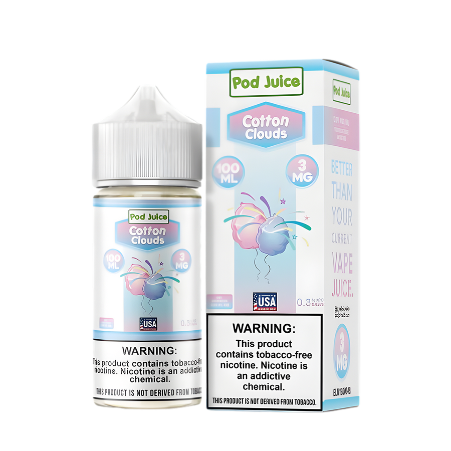 Pod Juice Freebase Vape Juice 0 Mg 100 Ml Cotton Clouds