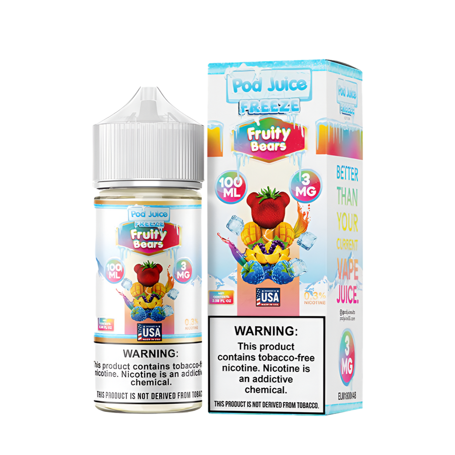 Pod Juice Freeze Freebase Vape Juice 0 Mg 100 Ml Fruity Bears Freeze