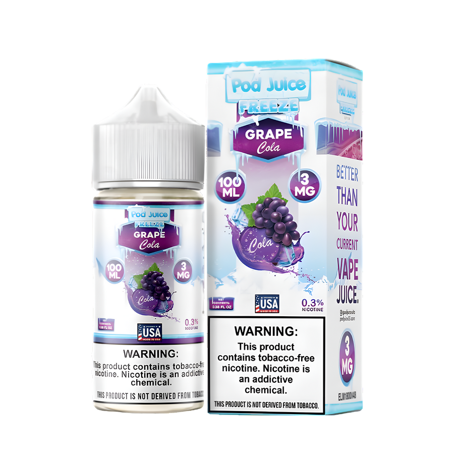 Pod Juice Freeze Freebase Vape Juice 0 Mg 100 Ml Grape Cola Freeze