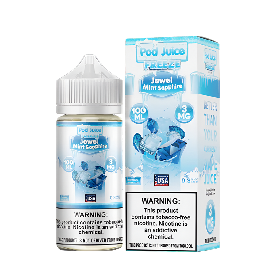 Pod Juice Freeze Freebase Vape Juice 0 Mg 100 Ml Jewel Mint Sapphire Freeze