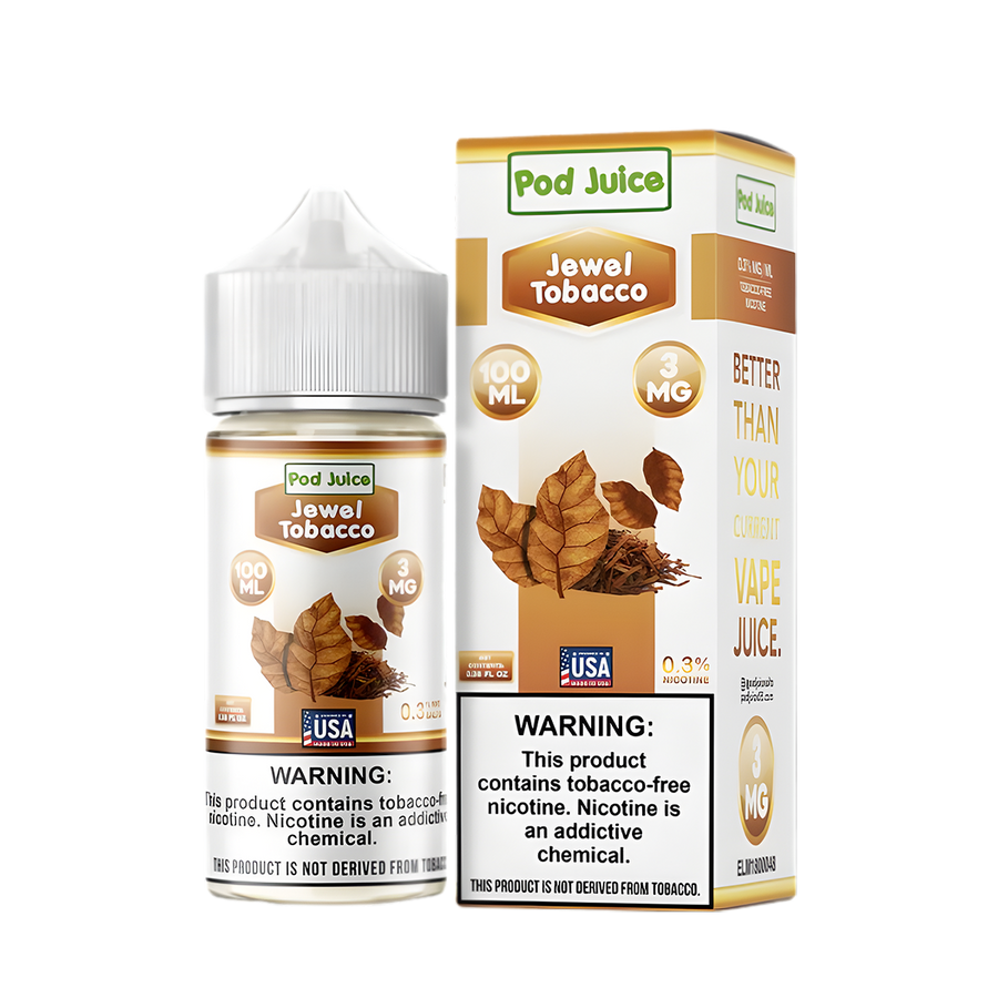 Pod Juice Freebase Vape Juice 0 Mg Jewel Tobacco 