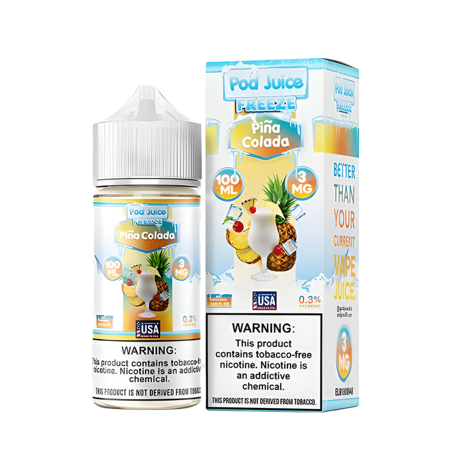 Pod Juice Freeze Freebase Vape Juice 0 Mg 100 Ml Pina Colada Freeze