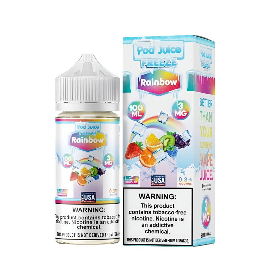 Pod Juice Freeze Freebase Vape Juice 0 Mg 100 Ml Rainbow Freeze