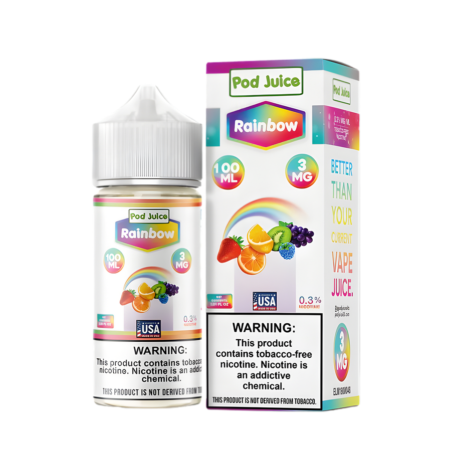 Pod Juice Freebase Vape Juice 0 Mg Rainbow 