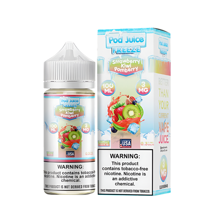 Pod Juice Freeze Freebase Vape Juice 0 Mg 100 Ml Strawberry Kiwi Pomberry Freeze