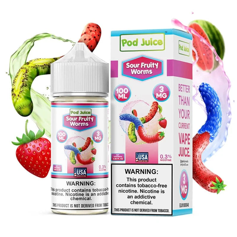 Pod Juice Freeze Freebase Vape Juice 6 Mg 100 Ml Fruity Worms Freeze