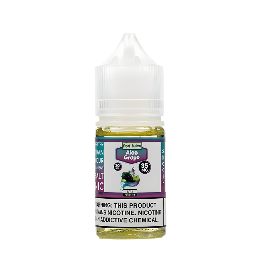 Pod Juice Salt Nicotine Vape Juice 35 Mg Aloe Grape Chilled 