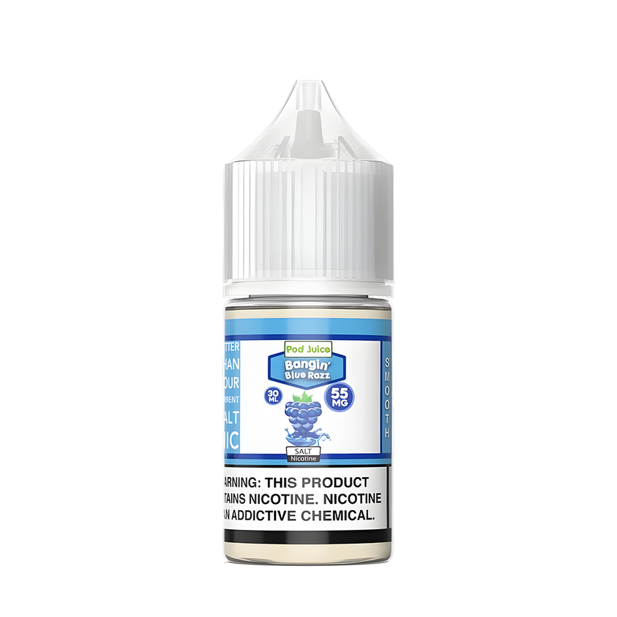 Pod Juice Salt Nicotine Vape Juice 35 Mg Bangin Blue Razz 