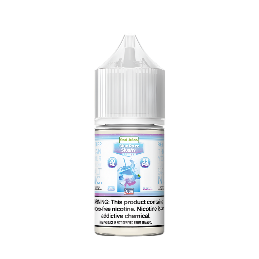 Pod Juice Freeze Salt Nicotine Vape Juice 35 Mg Blue Razz Slushy Freeze 