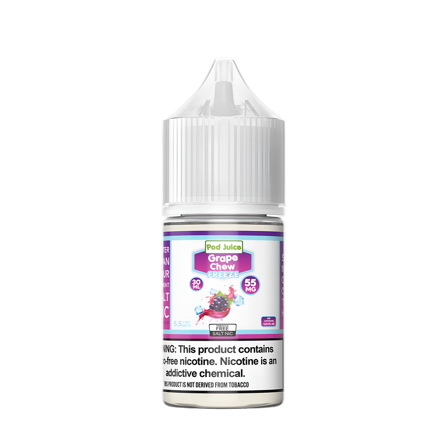 Pod Juice Freeze Salt Nicotine Vape Juice 35 Mg 30 Ml Grape Chew Freeze