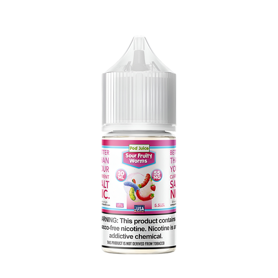 Pod Juice Salt Nicotine Vape Juice 35 Mg Sour Fruity Worms 