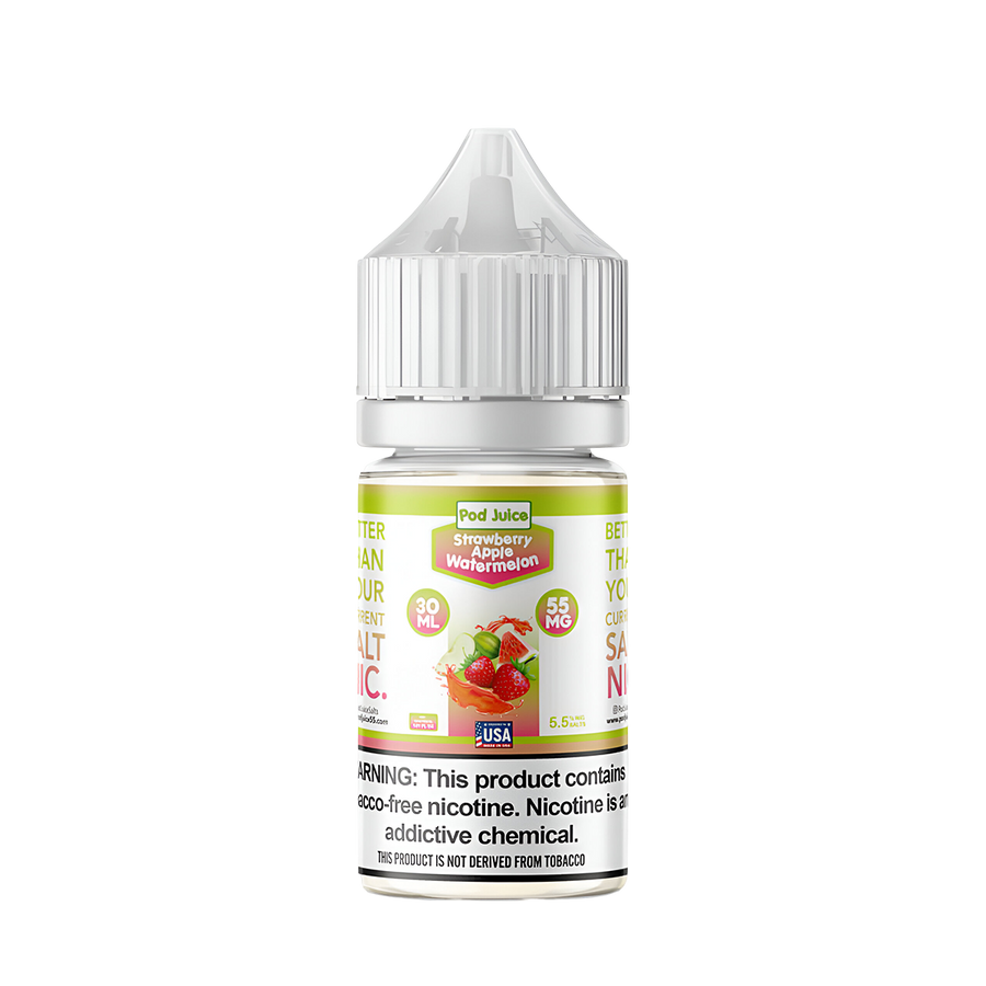 Pod Juice Salt Nicotine Vape Juice 35 Mg Strawberry Apple Watermelon 