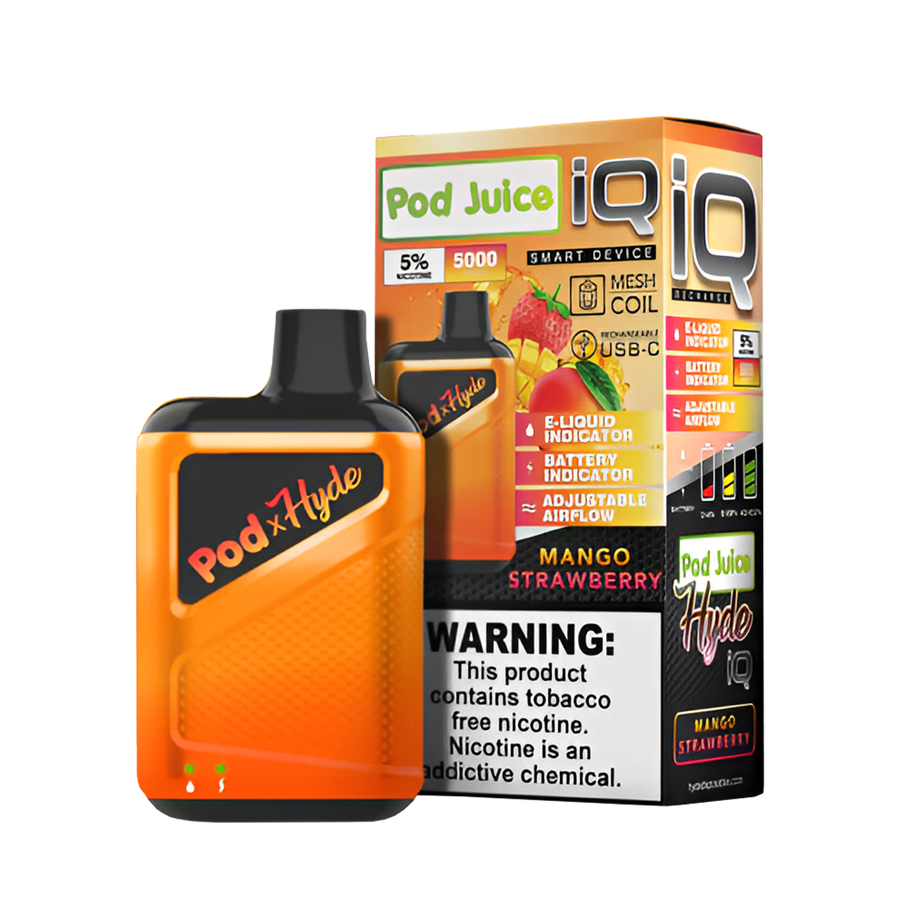 Pod Juice x Hyde IQ Disposable Vape Mango Strawberry  