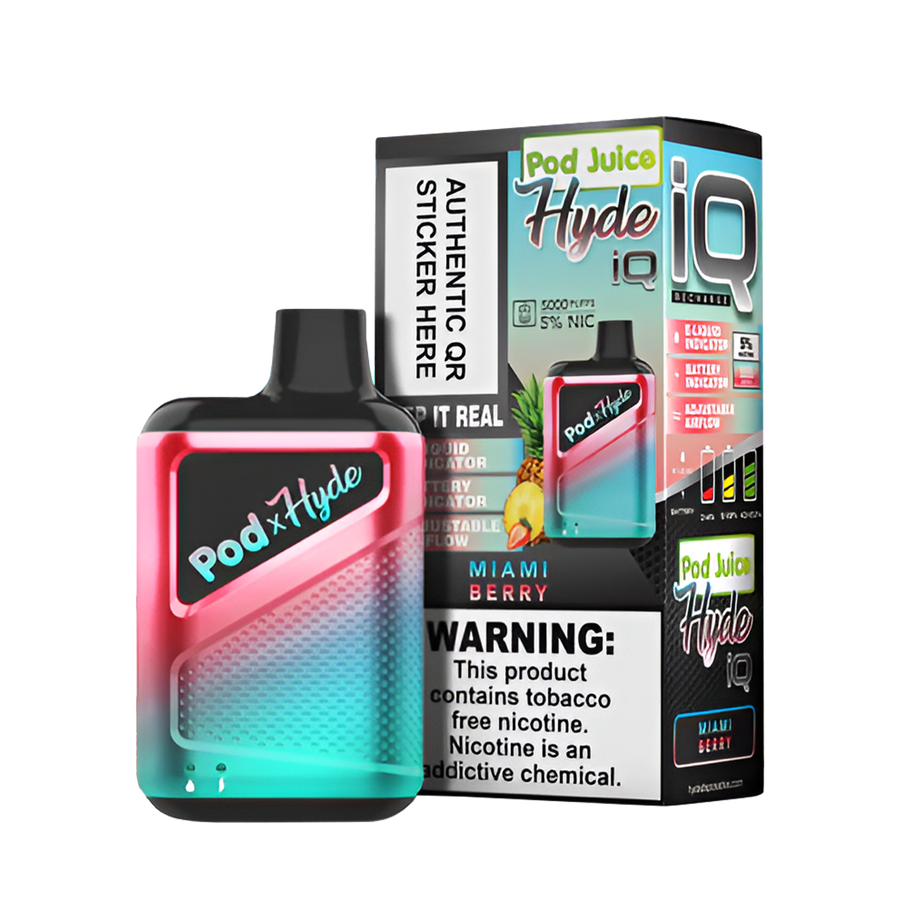 Pod Juice x Hyde IQ Disposable Vape Miami Berry  