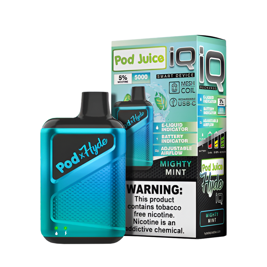 Pod Juice x Hyde IQ Disposable Vape Mighty Mint  