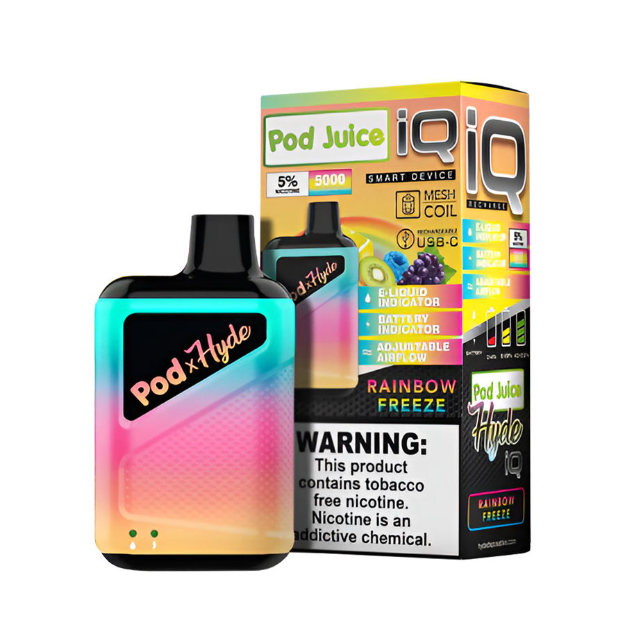 Pod Juice x Hyde IQ Disposable Vape Rainbow Freeze  