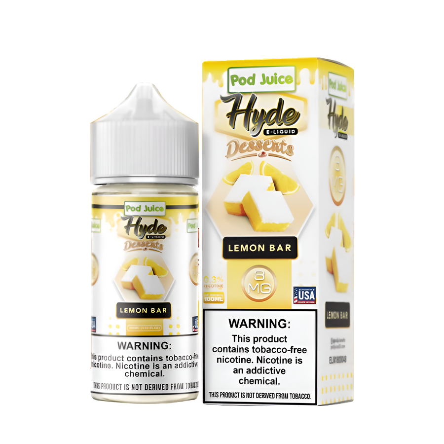 Pod Juice x Hyde Freebase Vape Juice 0 Mg Lemon Bar 