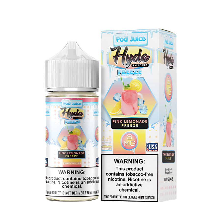 Pod Juice x Hyde Freebase Vape Juice 0 Mg Pink Lemonade Freeze 