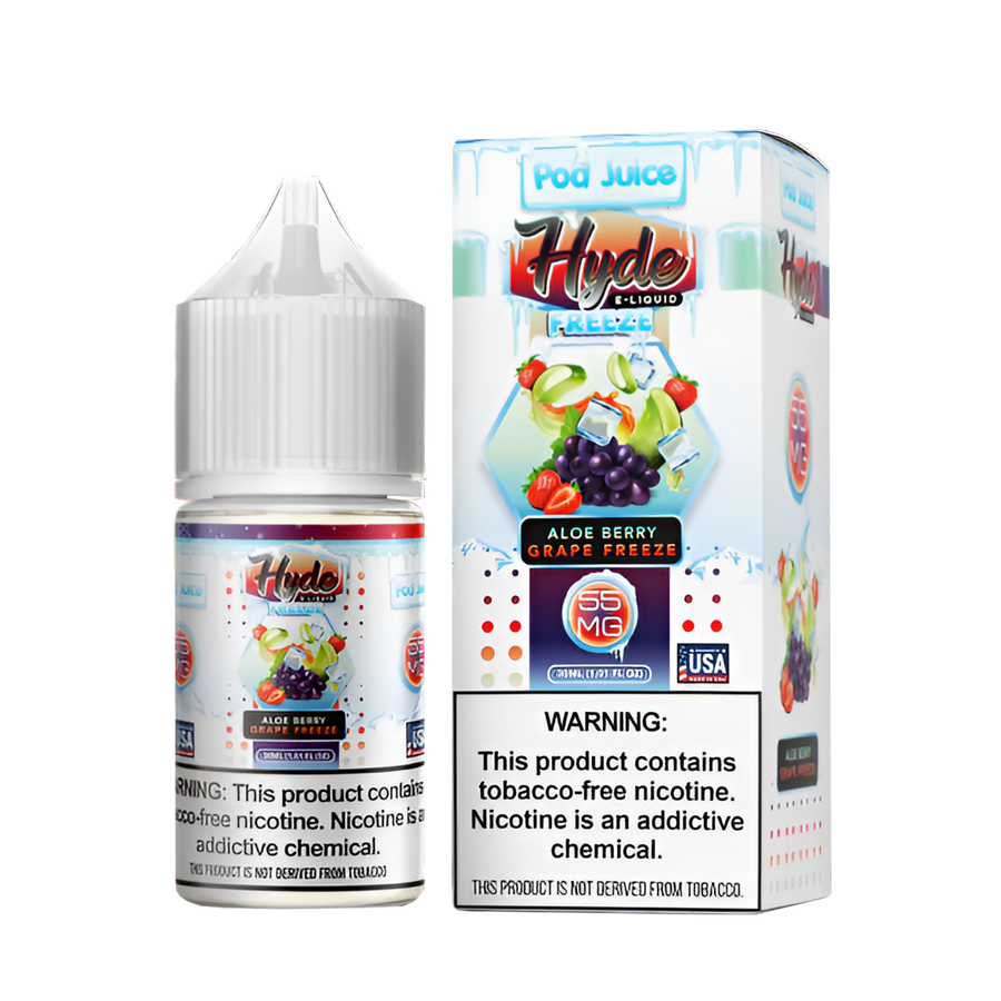 Pod Juice x Hyde Salt Nicotine Vape Juice 35 Mg Jewel Alo Berry Grape Freeze 