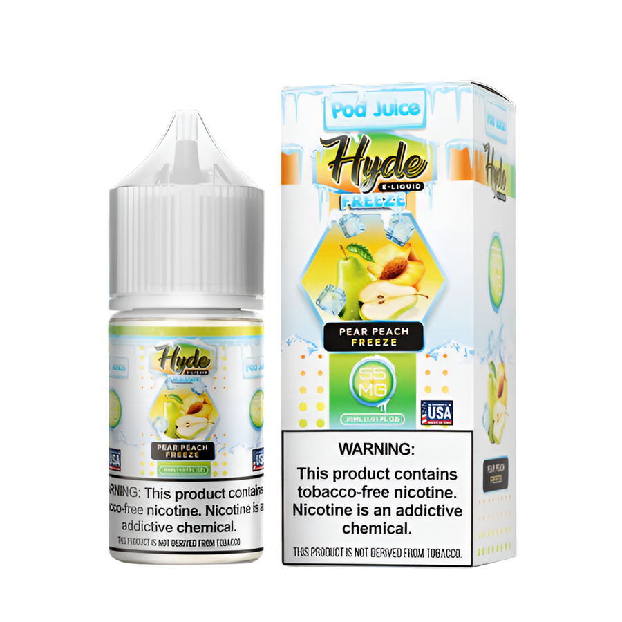 Pod Juice x Hyde Salt Nicotine Vape Juice 35 Mg 30 Ml Jewel Peach Pear Freeze