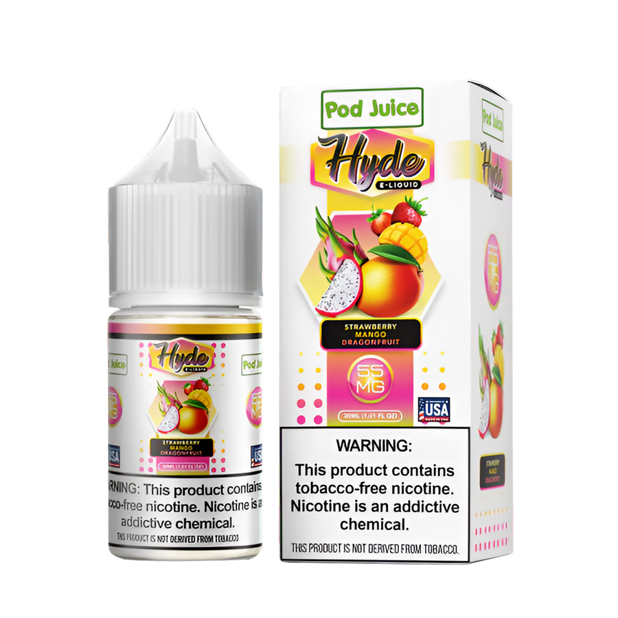 Pod Juice x Hyde Salt Nicotine Vape Juice 35 Mg 30 Ml Strawberry Mango Dragon Fruit