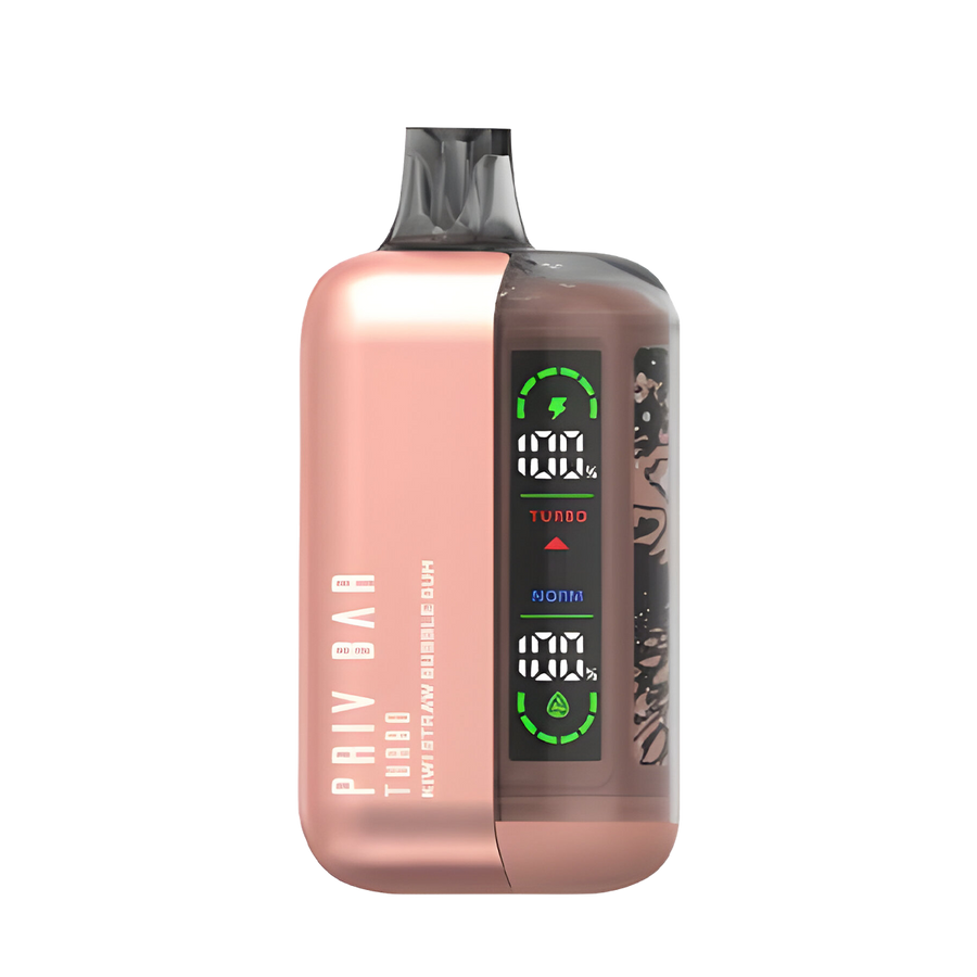 Priv Bar Turbo 15K Disposable Vape Kiwi Straw Bubblegum  