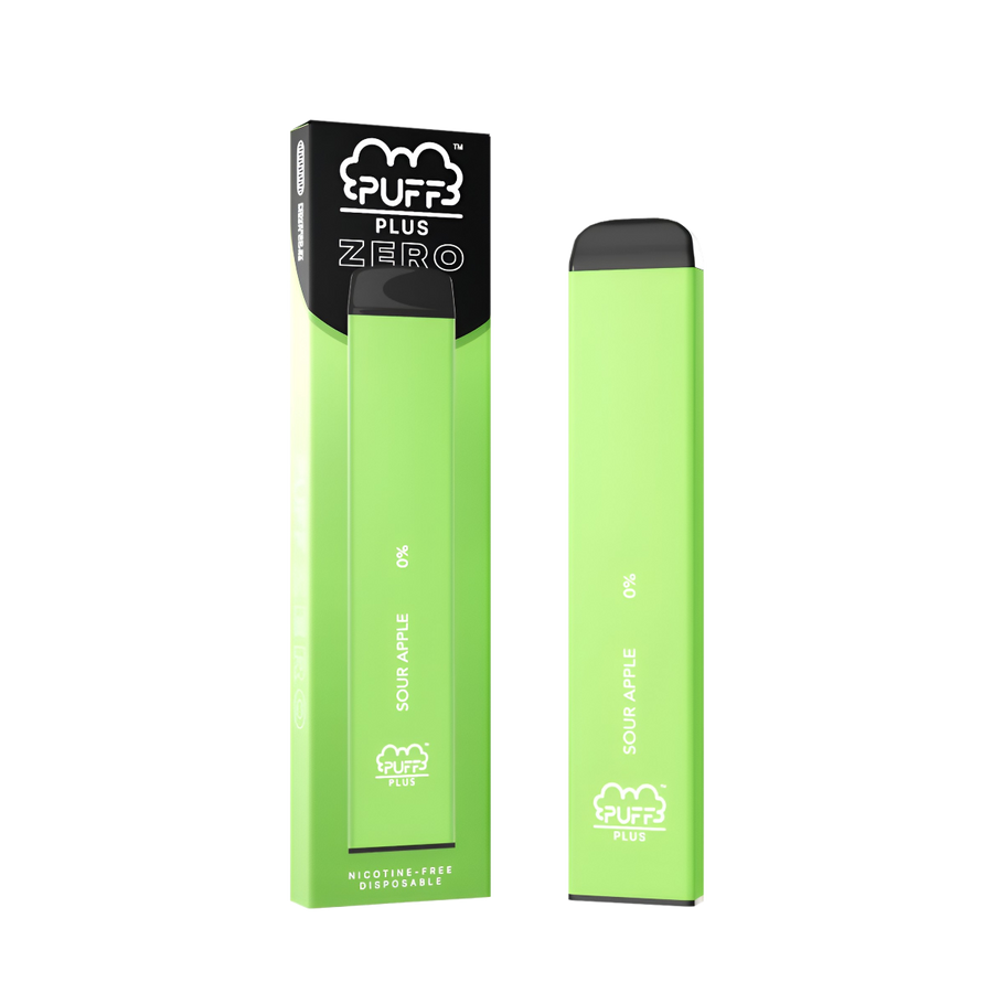 Puff Bar Plus Zero Nicotine Disposable Vape Sour Apple  