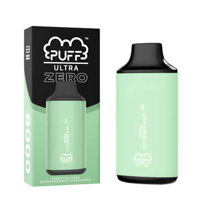 Puff Bar Ultra Zero 8000 Nicotine Disposable Vape Apple Cucumber Mint  