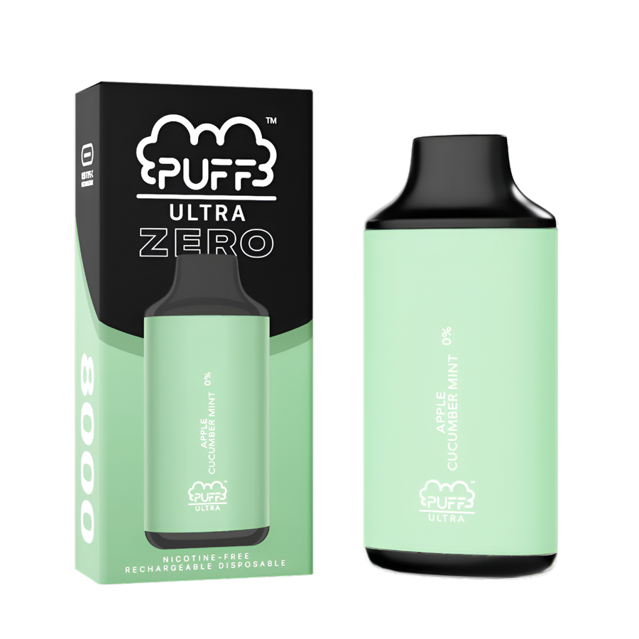 Puff Bar Ultra Zero 8000 Nicotine Disposable Vape Apple Cucumber Mint  