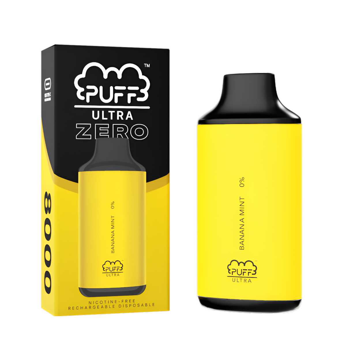 Puff Bar Ultra Zero 8000 Nicotine Disposable Vape Banana Mint  