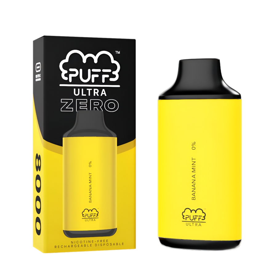 Puff Bar Ultra Zero 8000 Nicotine Disposable Vape Banana Mint  