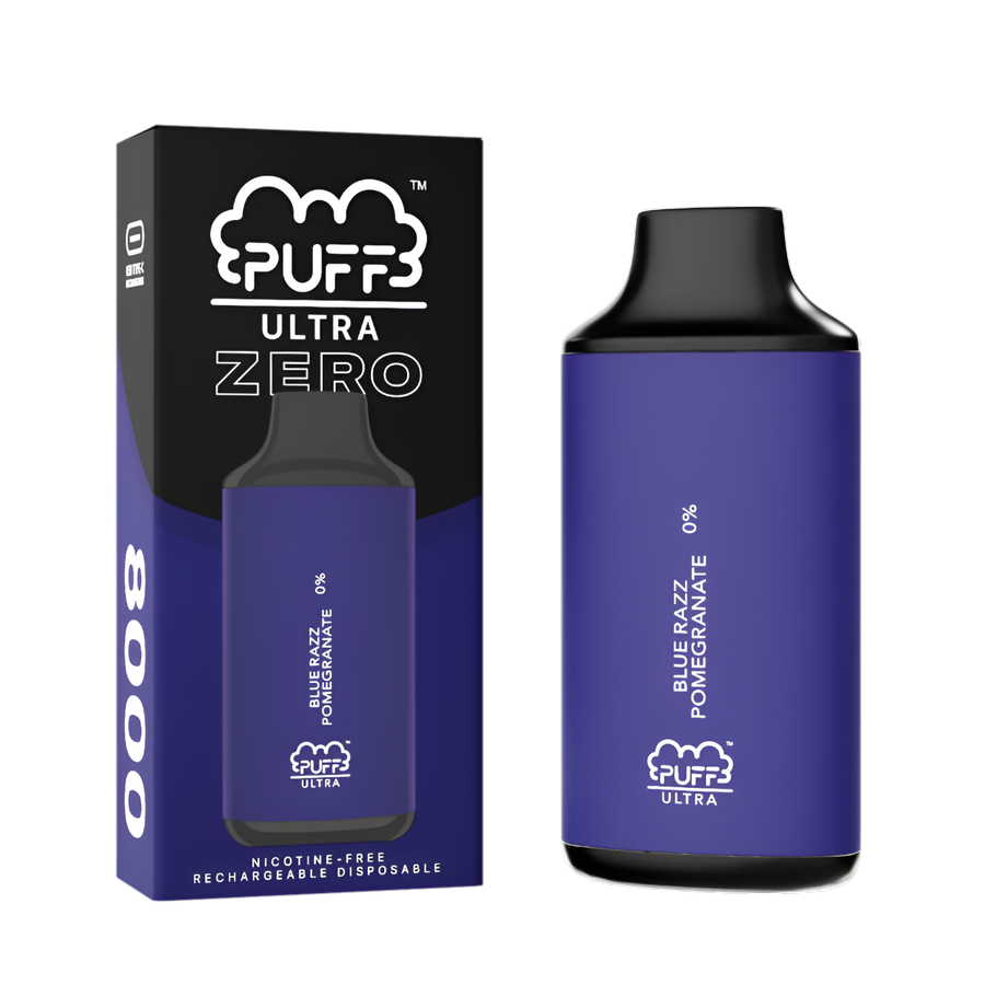 Puff Bar Ultra Zero 8000 Nicotine Disposable Vape Blue Razz Pomegranate  