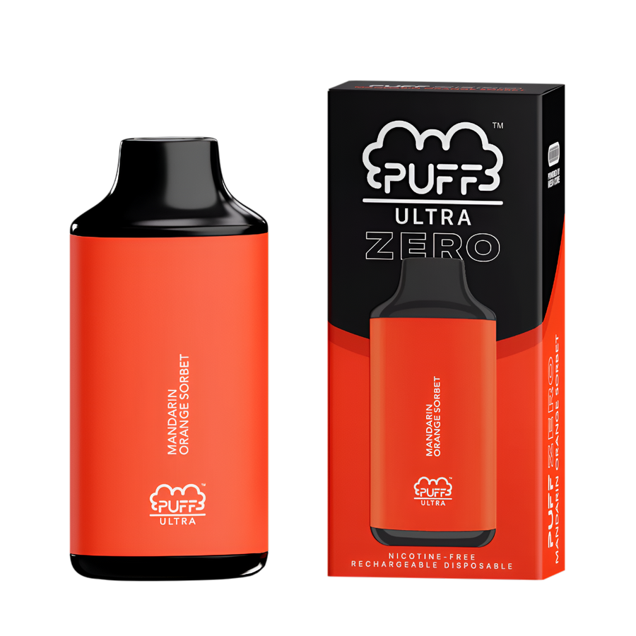 Puff Bar Ultra Zero 8000 Nicotine Disposable Vape Orange Mandarin Sorbet  